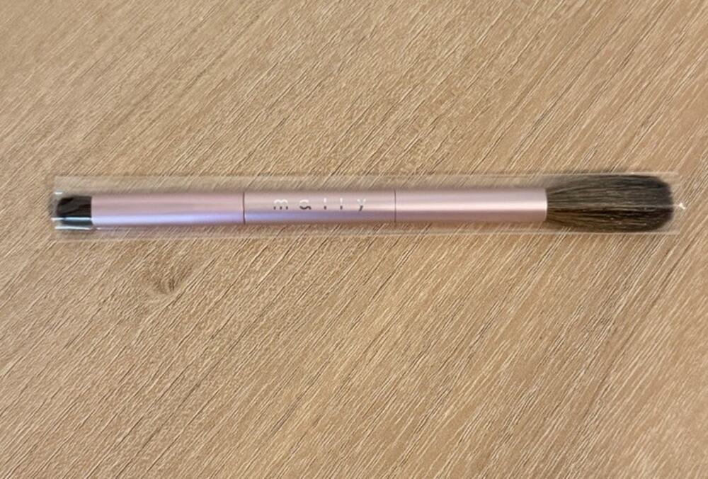 Mally Beauty Double Ended Face Makeup Brush Pink Powder Highlighter New